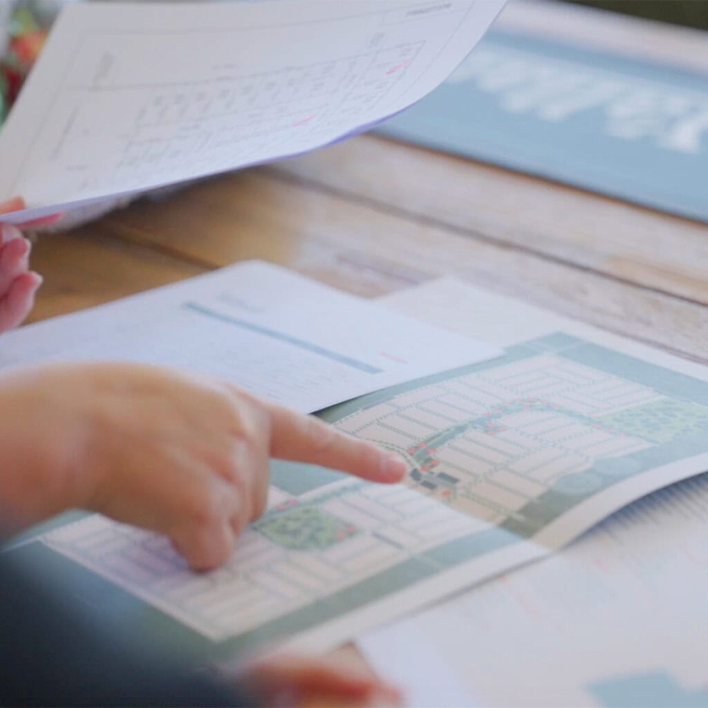 Person reviewing property options